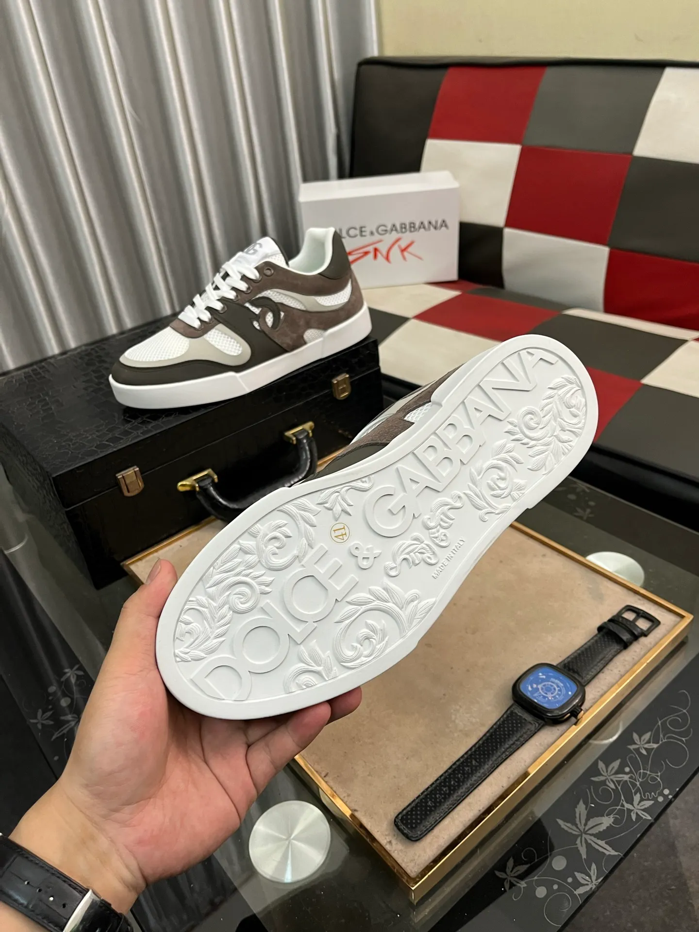 Men's shoes 💰440⌚️⌚️【DG～】Men's casual shoes are on sale at the same time 🔶🔷🔜The upper is made of cowhide stitching fabric ➕Mesh lining, comfortable and breathable, sole: original comfortable and wear-resistant outsole, ⚠️The real thing📱Photographed🎬The real thing is better📢📢📢Number: 35-46